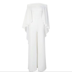 Off The Shoulder Jumpsuit With Cape